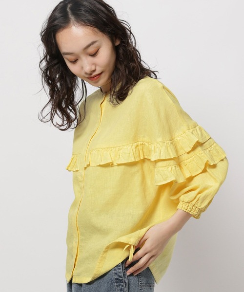 niko and...(ニコアンド)の「リネンリヨセルフリルドロストブラウス(シャツ/ブラウス・レディース・ブラック/アイボリー/ピンク/ラベンダー/イエロー・LARGE/MEDIUM)」の5枚目の写真