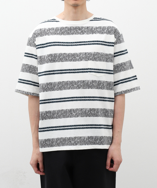 The DUFFER of ST.GEORGE(ザダファーオブセントジョージ)の「【The DUFFER N NEPHEWS】CRABBIE ジャカードS/S(Tシャツ/カットソー・メンズ・ホワイト×ホワイト・MEDIUM/LARGE)」の1枚目の写真
