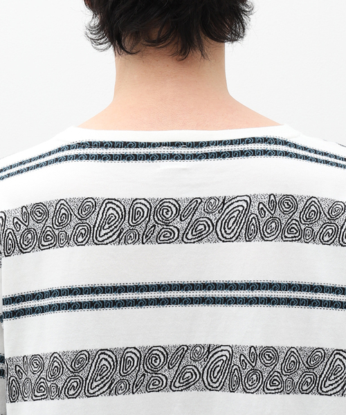 The DUFFER of ST.GEORGE(ザダファーオブセントジョージ)の「【The DUFFER N NEPHEWS】CRABBIE ジャカードS/S(Tシャツ/カットソー・メンズ・ホワイト×ホワイト・MEDIUM/LARGE)」の9枚目の写真