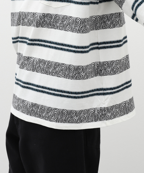 The DUFFER of ST.GEORGE(ザダファーオブセントジョージ)の「【The DUFFER N NEPHEWS】CRABBIE ジャカードS/S(Tシャツ/カットソー・メンズ・ホワイト×ホワイト・MEDIUM/LARGE)」の5枚目の写真