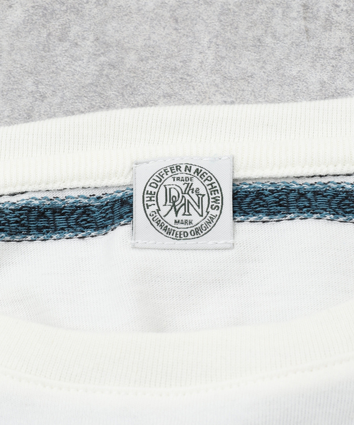 The DUFFER of ST.GEORGE(ザダファーオブセントジョージ)の「【The DUFFER N NEPHEWS】CRABBIE ジャカードS/S(Tシャツ/カットソー・メンズ・ホワイト×ホワイト・MEDIUM/LARGE)」の4枚目の写真