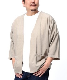 B&T CLUB（ビーティークラブ）の「ポケット付 7分袖 カーディガン×ダンボール 無地 半袖 Tシャツ アンサンブル (B＆T CLUB) ビーアンドティークラブ 大きいサイズ メンズ（カーディガン/ボレロ・メンズ）」