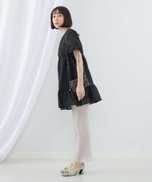 Ray BEAMS | Ray BEAMS / パフスリーブ ティアード ミニ ワンピース(ワンピース)