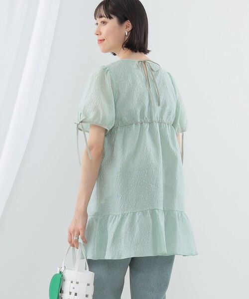 Ray BEAMS（レイビームス）の「Ray BEAMS / パフスリーブ ティアード ミニ ワンピース（ワンピース・レディース・ブラック/ミント・1/0）」の13枚目の写真