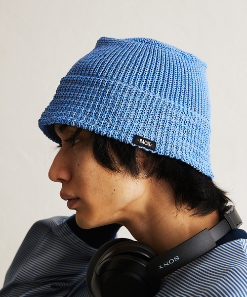 RACAL（ラカル）の「【RACAL / ラカル】417別注 Japanese Paper Knit Bucket Hat（ニットキャップ/ビーニー・メンズ・チャコールグレー/ベージュ/ブラック/サックスブルー・FREE）」の4枚目の写真