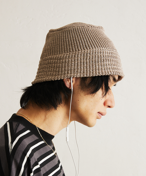 RACAL（ラカル）の「【RACAL / ラカル】417別注 Japanese Paper Knit Bucket Hat（ニットキャップ/ビーニー・メンズ・チャコールグレー/ベージュ/ブラック/サックスブルー・FREE）」の16枚目の写真