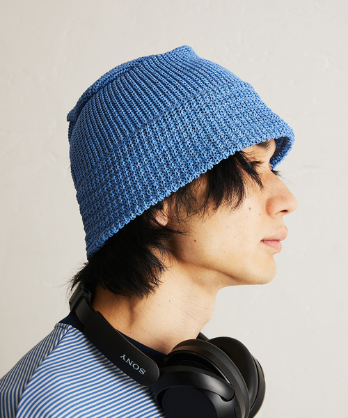 RACAL（ラカル）の「【RACAL / ラカル】417別注 Japanese Paper Knit Bucket Hat（ニットキャップ/ビーニー・メンズ・チャコールグレー/ベージュ/ブラック/サックスブルー・FREE）」の7枚目の写真