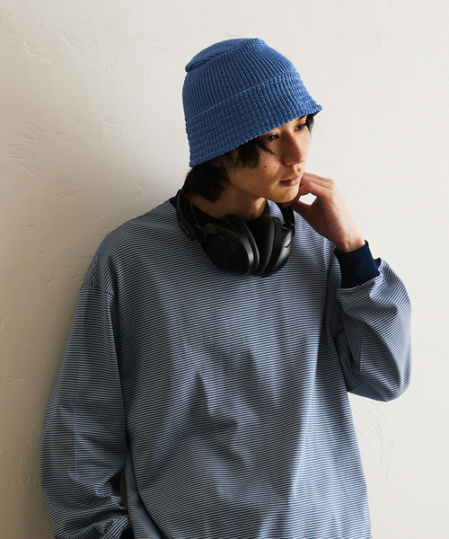 RACAL（ラカル）の「【RACAL / ラカル】417別注 Japanese Paper Knit Bucket Hat（ニットキャップ/ビーニー・メンズ・チャコールグレー/ベージュ/ブラック/サックスブルー・FREE）」の8枚目の写真