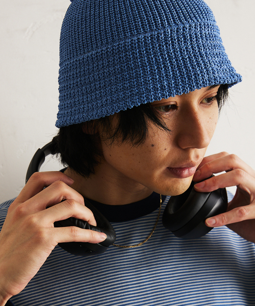 RACAL（ラカル）の「【RACAL / ラカル】417別注 Japanese Paper Knit Bucket Hat（ニットキャップ/ビーニー・メンズ・チャコールグレー/ベージュ/ブラック/サックスブルー・FREE）」の9枚目の写真