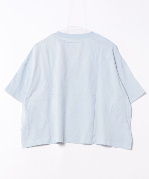 DouDou(ドゥドゥ)の「【WEB限定】サスティナブルコットンショート丈ビッグTEE(Tシャツ/カットソー・レディース・チャコールグレー/ベージュ/サックスブルー/オフホワイト/イエロー・FREE)」の6枚目の写真