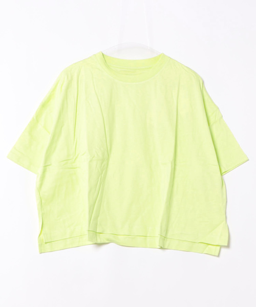 DouDou(ドゥドゥ)の「【WEB限定】サスティナブルコットンショート丈ビッグTEE(Tシャツ/カットソー・レディース・チャコールグレー/ベージュ/サックスブルー/オフホワイト/イエロー・FREE)」の7枚目の写真