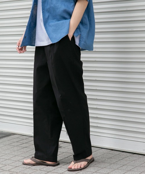 FORK&SPOON（フォークアンドスプーン）の「FORK&SPOON　idealstretchリネンブレンドパンツ（その他パンツ・メンズ・ブルー系その他/ブラック/オリーブ・4/5）」の2枚目の写真