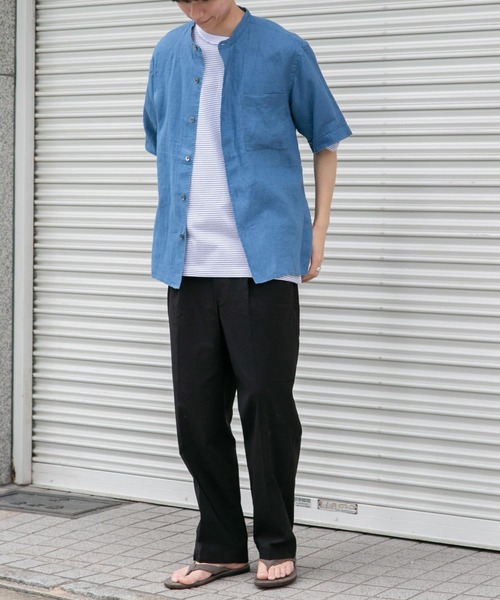 FORK&SPOON（フォークアンドスプーン）の「FORK&SPOON　idealstretchリネンブレンドパンツ（その他パンツ・メンズ・ブルー系その他/ブラック/オリーブ・4/5）」の8枚目の写真