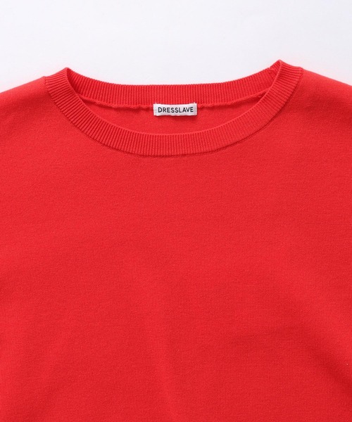 DRESSLAVE（ドレスレイブ）の「basic crew neck knit pull(ベーシッククルーネックニットプルオーバー)（ニット/セーター・レディース・チャコールグレー/レッド・38）」の10枚目の写真