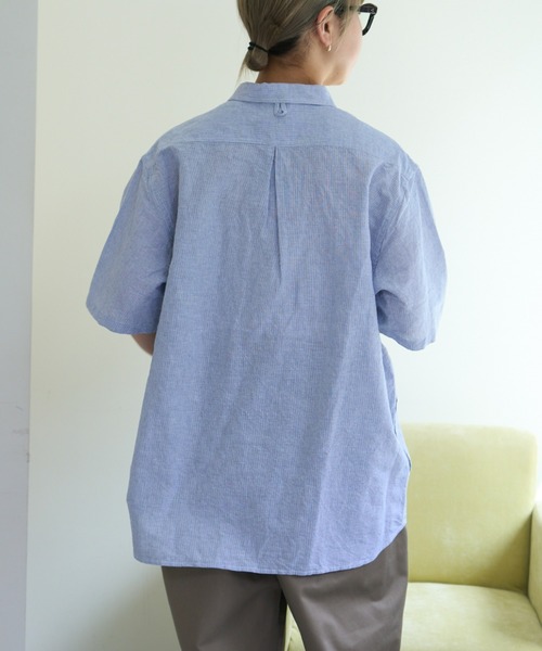 GEVACO（ゲバコ）の「【UNISEX】【GEVACO / ゲバコ】綿麻ショールカラー半袖プルオーバーシャツ（シャツ/ブラウス・メンズ・ブルー/イエロー/ベージュ・MEDIUM/LARGE）」の15枚目の写真