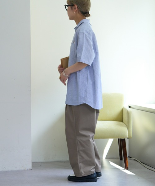 GEVACO（ゲバコ）の「【UNISEX】【GEVACO / ゲバコ】綿麻ショールカラー半袖プルオーバーシャツ（シャツ/ブラウス・メンズ・ブルー/イエロー/ベージュ・MEDIUM/LARGE）」の19枚目の写真
