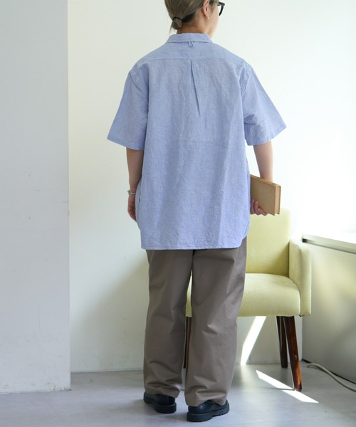 GEVACO（ゲバコ）の「【UNISEX】【GEVACO / ゲバコ】綿麻ショールカラー半袖プルオーバーシャツ（シャツ/ブラウス・メンズ・ブルー/イエロー/ベージュ・MEDIUM/LARGE）」の20枚目の写真