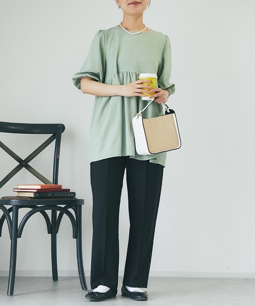 un dix cors（アンディコール）の「レザーハンドルコンビバッグ（ショルダーバッグ・レディース・ブラック/ホワイト・FREE）」の14枚目の写真