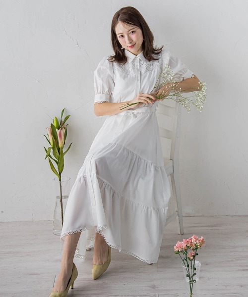 美品】QUEENS COURT クィーンズコート レーススカート QUEENS