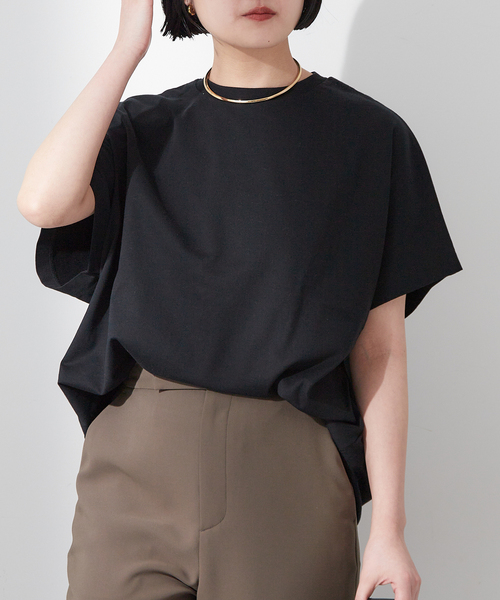 journal standard L'essage(ジャーナルスタンダードレサージュ)の「60/3 ドルマンプルオーバー(Tシャツ/カットソー・レディース・ブラック/ホワイト/ベージュ・FREE)」の1枚目の写真