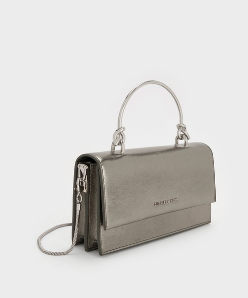 CHARLES & KEITH スカルプチュアルハンドルロングウォレット スカルプチュアハンドルロングウォレット（財布）｜CHARLES & KEITH