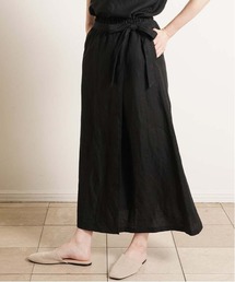 スカート（ブラック/黒色系・リネン・麻）ファッション通販