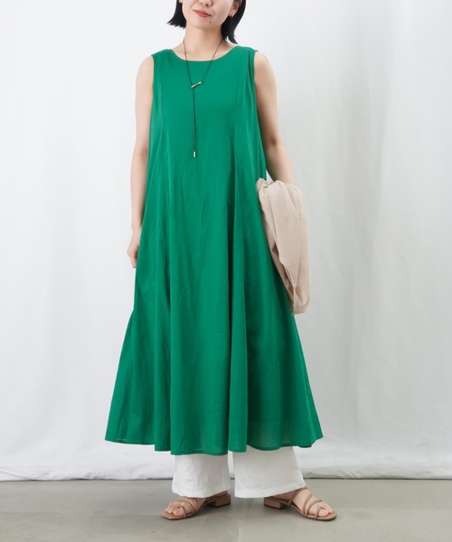 LUCA/LADY LUCK LUCA（ルカ/レディラックルカ）の「LC/LLL コットンボイル2WAYパネルワンピース（ワンピース・レディース・チャコールグレー/グレイッシュベージュ/オレンジ/グリーン・FREE）」の22枚目の写真