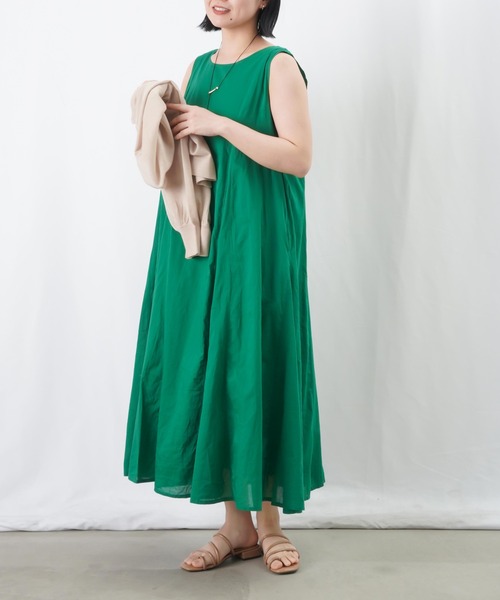 LUCA/LADY LUCK LUCA（ルカ/レディラックルカ）の「LC/LLL コットンボイル2WAYパネルワンピース（ワンピース・レディース・チャコールグレー/グレイッシュベージュ/オレンジ/グリーン・FREE）」の14枚目の写真