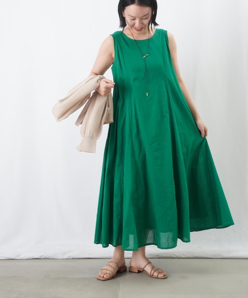 LUCA/LADY LUCK LUCA（ルカ/レディラックルカ）の「LC/LLL コットンボイル2WAYパネルワンピース（ワンピース・レディース・チャコールグレー/グレイッシュベージュ/オレンジ/グリーン・FREE）」の15枚目の写真