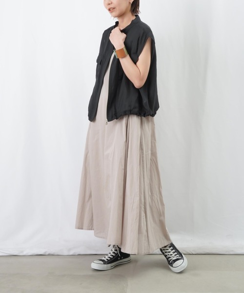 LUCA/LADY LUCK LUCA（ルカ/レディラックルカ）の「LC/LLL コットンボイル2WAYパネルワンピース（ワンピース・レディース・チャコールグレー/グレイッシュベージュ/オレンジ/グリーン・FREE）」の10枚目の写真