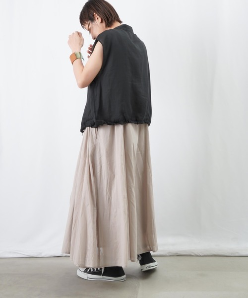 LUCA/LADY LUCK LUCA（ルカ/レディラックルカ）の「LC/LLL コットンボイル2WAYパネルワンピース（ワンピース・レディース・チャコールグレー/グレイッシュベージュ/オレンジ/グリーン・FREE）」の11枚目の写真