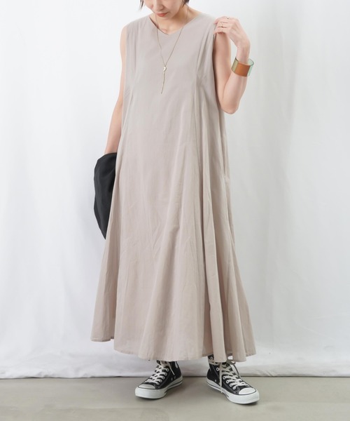 LUCA/LADY LUCK LUCA（ルカ/レディラックルカ）の「LC/LLL コットンボイル2WAYパネルワンピース（ワンピース・レディース・チャコールグレー/グレイッシュベージュ/オレンジ/グリーン・FREE）」の19枚目の写真