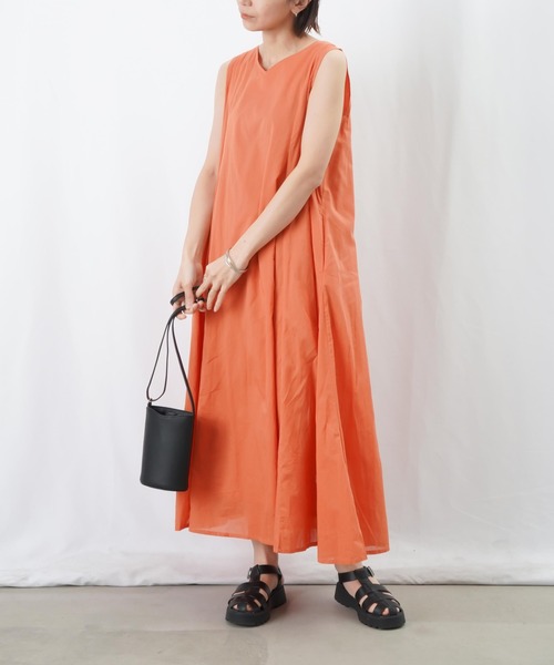 LUCA/LADY LUCK LUCA（ルカ/レディラックルカ）の「LC/LLL コットンボイル2WAYパネルワンピース（ワンピース・レディース・チャコールグレー/グレイッシュベージュ/オレンジ/グリーン・FREE）」の6枚目の写真