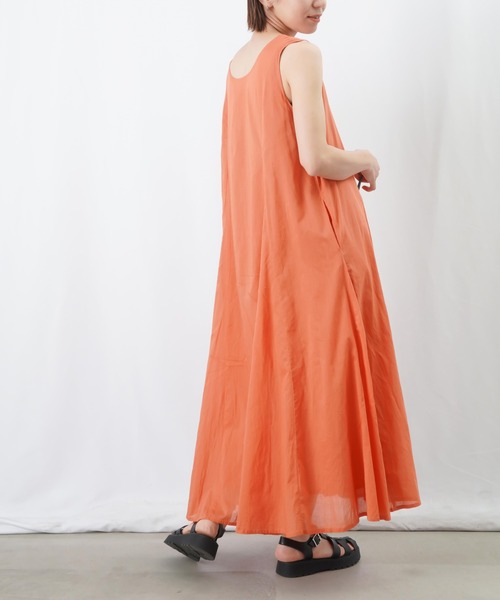 LUCA/LADY LUCK LUCA（ルカ/レディラックルカ）の「LC/LLL コットンボイル2WAYパネルワンピース（ワンピース・レディース・チャコールグレー/グレイッシュベージュ/オレンジ/グリーン・FREE）」の5枚目の写真