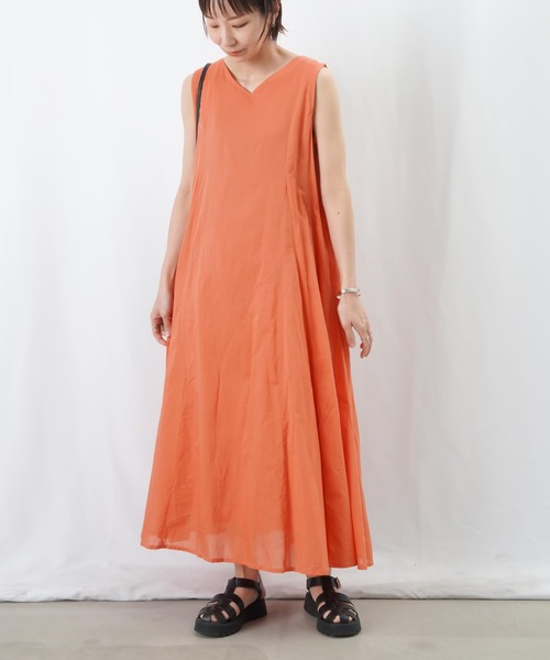 LUCA/LADY LUCK LUCA（ルカ/レディラックルカ）の「LC/LLL コットンボイル2WAYパネルワンピース（ワンピース・レディース・チャコールグレー/グレイッシュベージュ/オレンジ/グリーン・FREE）」の12枚目の写真