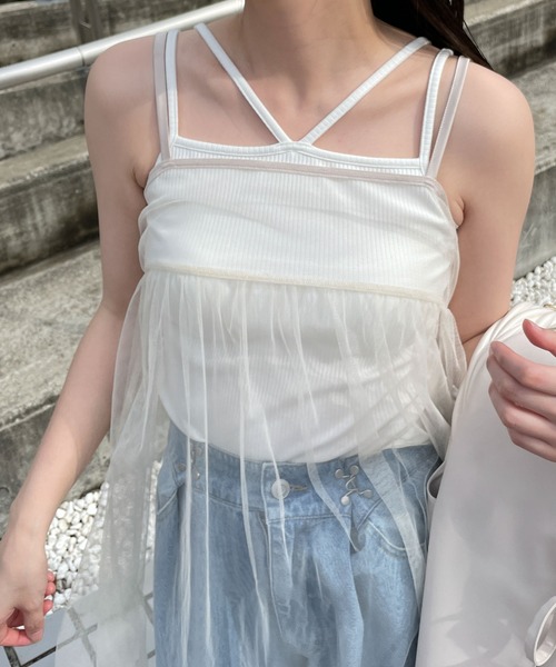 セール】WEGO/バッグリボンチュールワンピース（ワンピース