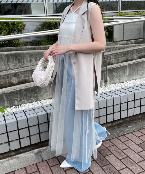 セール】WEGO/バッグリボンチュールワンピース（ワンピース