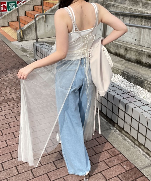 バックリボンチュールワンピース セール】WEGO/バッグリボンチュールワンピース（ワンピース