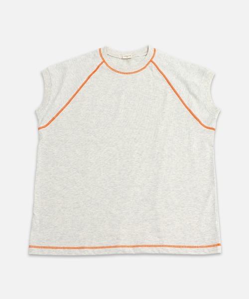 JAM & LINK(ジャムアンドリンク)の「配色ステッチ ワイドフレンチスリーブTシャツ(Tシャツ/カットソー・レディース・ホワイト/ブラック/オートミール/ピンク/ターコイズブルー/パープル/ネイビー・L/M/S)」の8枚目の写真