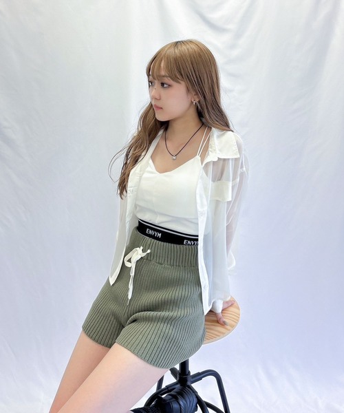 ENVYM（アンビー）の「ナローストラップキャミⅡ（キャミソール・レディース・ホワイト/ブラック・FREE）」の6枚目の写真