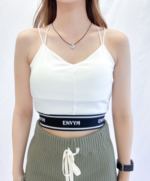 ENVYM（アンビー）の「ナローストラップキャミⅡ（キャミソール・レディース・ホワイト/ブラック・FREE）」の9枚目の写真