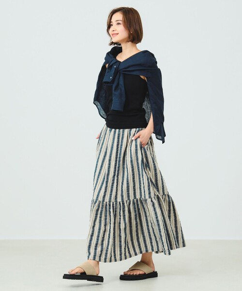 B:MING by BEAMS（ビーミングバイビームス）の「B:MING by BEAMS / ストライプ ティアード スカート（スカート・レディース・ブルー/ブラウン系その他・SMALL/MEDIUM）」の11枚目の写真