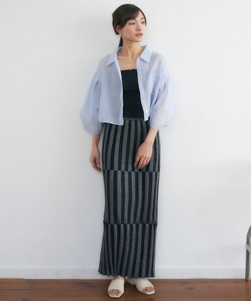 RETRO GIRL（レトロガール）の「Bギャザー袖シャーリングSH（シャツ/ブラウス・レディース・ピンク/ブルー/オフホワイト・FREE）」の20枚目の写真