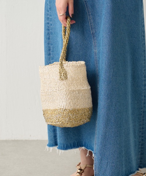 COLLAGE GALLARDAGALANTE(コラージュガリャルダガランテ)の「Africansquare/配色ハンドバッグ(ハンドバッグ・レディース・ゴールド・FREE)」の7枚目の写真