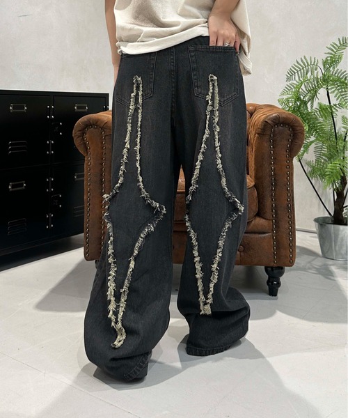 sedacle（セダクル）の「クロスフリンジデニム（デニムパンツ・メンズ・ブラック/インディゴブルー・SMALL/MEDIUM/LARGE）」の16枚目の写真