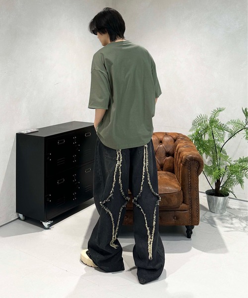 sedacle（セダクル）の「クロスフリンジデニム（デニムパンツ・メンズ・ブラック/インディゴブルー・SMALL/MEDIUM/LARGE）」の7枚目の写真