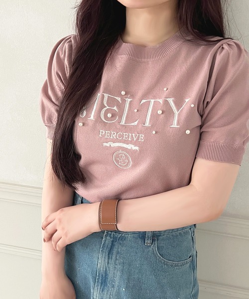 apres jour(アプレジュール)の「ロゴリボンビジュートップス【ZOZOTOWN限定アイテム】(その他トップス・レディース・ブルー/ブラック/ピンク/オフホワイト・X-LARGE/フリー)」の4枚目の写真