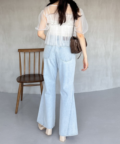 Heather(ヘザー)の「チュールシャーリングショートスリーブプルオーバー 125519(Tシャツ/カットソー・レディース・ブラック/グレー/オフホワイト・FREE)」の17枚目の写真