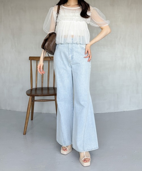 Heather(ヘザー)の「チュールシャーリングショートスリーブプルオーバー 125519(Tシャツ/カットソー・レディース・ブラック/グレー/オフホワイト・FREE)」の15枚目の写真