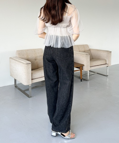 Heather(ヘザー)の「チュールシャーリングショートスリーブプルオーバー 125519(Tシャツ/カットソー・レディース・ブラック/グレー/オフホワイト・FREE)」の21枚目の写真